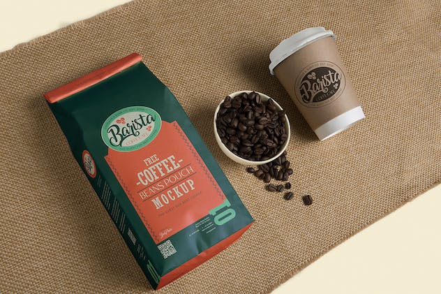 third preview of 'Premium 4 Coffee Pouch Mockups  Free Download'