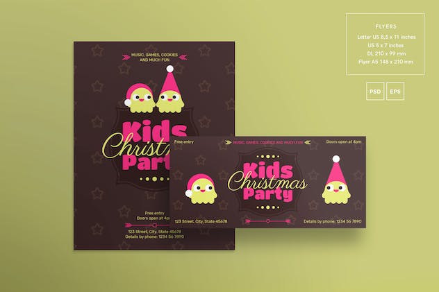fourth preview of 'Premium Kids Christmas Party Flyer and Poster Template  Free Download'