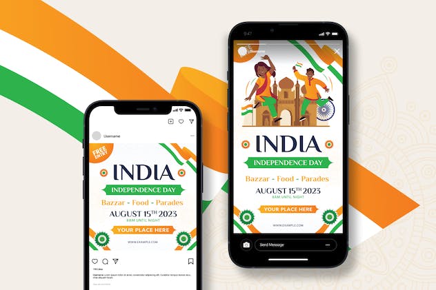 third preview of 'Premium India Independence Day Flyer AI & EPS Template  Free Download'