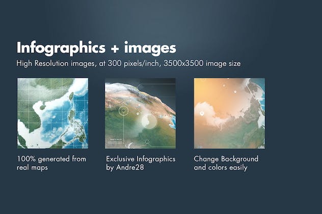 second preview of 'Premium Illustrations of the Earth with Infographics v2  Free Download'