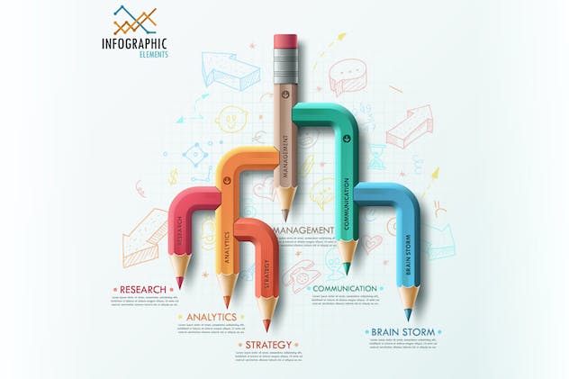 third preview of 'Premium Pencil Infographics  Free Download'