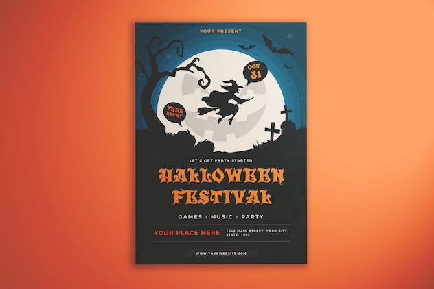 fourth preview of 'Premium Halloween Festival Flyer  Free Download'