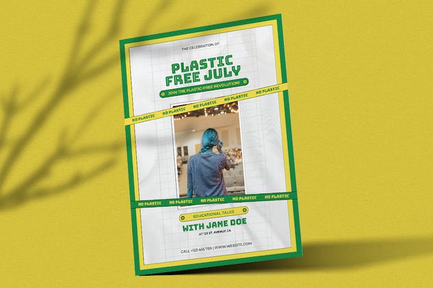 third preview of 'Premium Tanda Plastic Free July Flyer  Free Download'