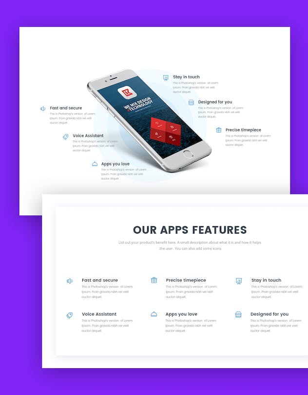 third preview of 'Premium Mobile App Landing Page PSD Template  Free Download'