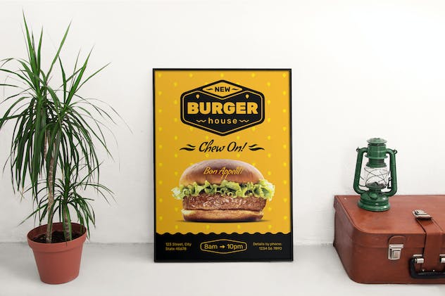 third preview of 'Premium Burger House Flyer and Poster Template  Free Download'