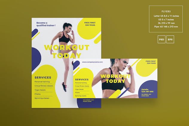 second preview of 'Premium Gym Workout Flyer and Poster Template  Free Download'