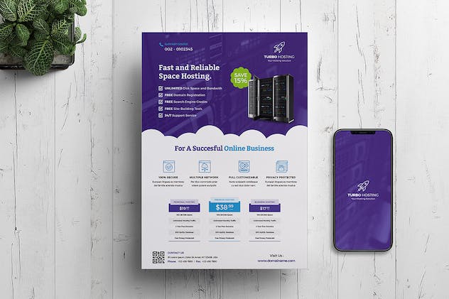third preview of 'Premium Web Hosting Flyer  Free Download'