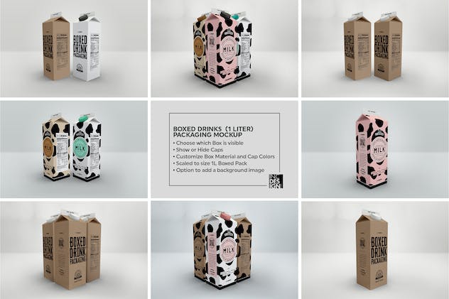 third preview of 'Premium Boxed Drinks Liquid Packaging Mockups  Free Download'