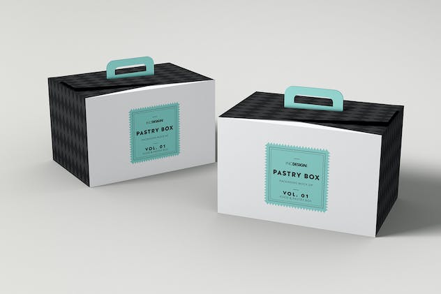 fourth preview of 'Premium Food Pastry Boxes Vol. 1 Packaging Mockups  Free Download'