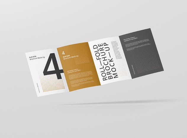 second preview of 'Premium Roll Fold Brochure Mockup  Free Download'