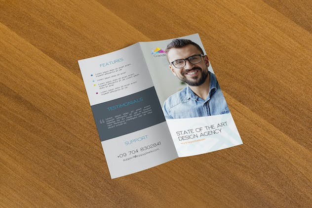 third preview of 'Premium 5 Bifold Flyer Mockups  Free Download'
