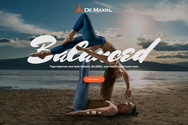 third preview of 'Premium De Maxin Yoga PSD Template  Free Download'