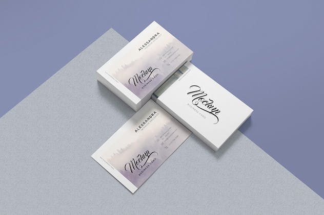 third preview of 'Premium 5 Business Card Mock-Ups  Free Download'