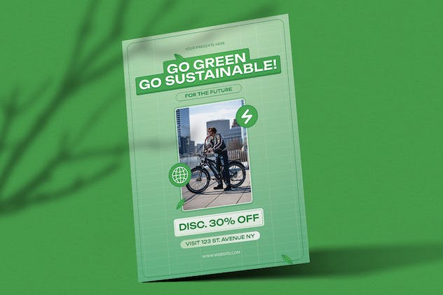 fourth preview of 'Premium Selom Sustainable Transportation Flyer  Free Download'