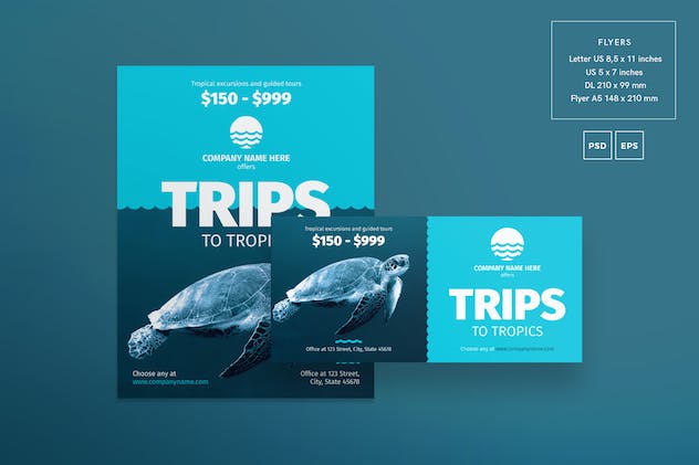 third preview of 'Premium Travel Agency Flyer and Poster Template  Free Download'