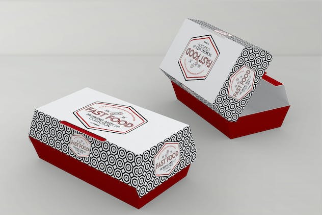 fourth preview of 'Premium Fast Food Boxes Vol. 9 – Take Out Packaging Mockups  Free Download'