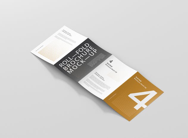 fourth preview of 'Premium Roll Fold Brochure Mockup  Free Download'