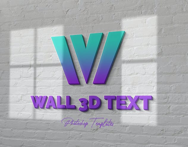 fourth preview of 'Premium Wall Text or Logo Mockups  Free Download'