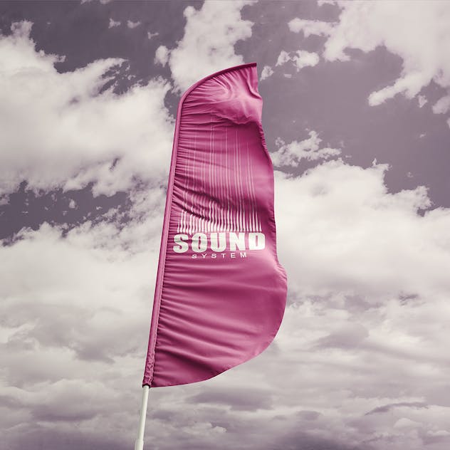 second preview of 'Premium 3D Flags Feather Bow Sail Flag Mockup  Free Download'