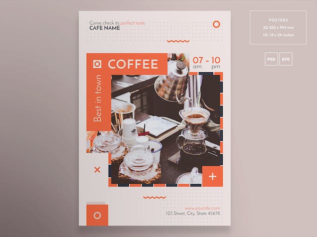 third preview of 'Premium Coffee Shop Flyer and Poster Template  Free Download'