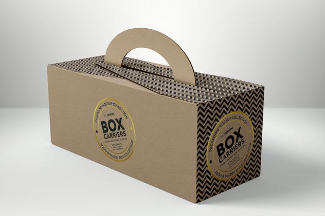 second preview of 'Premium Food Pastry Boxes Vol. 5 Carrier Boxes Mockups  Free Download'