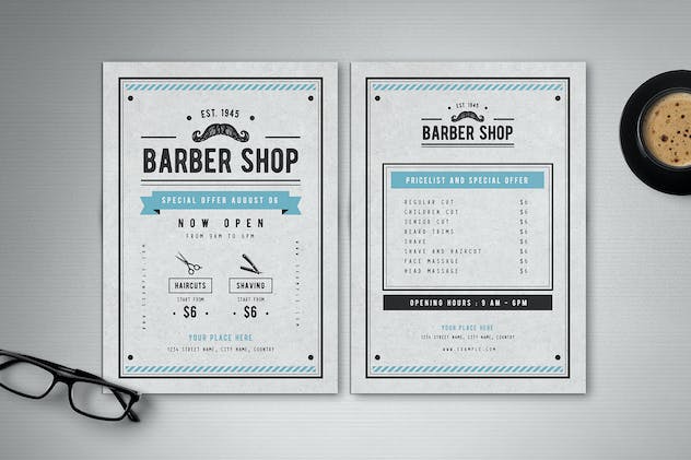 second preview of 'Premium Barber Shop Flyer  Free Download'