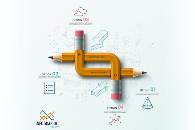 second preview of 'Premium Pencil Infographics  Free Download'