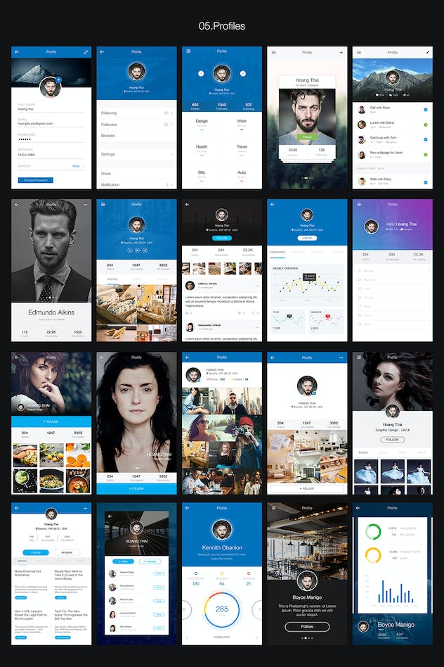 fourth preview of 'Premium Hexagon Mobile UI Kit  Free Download'