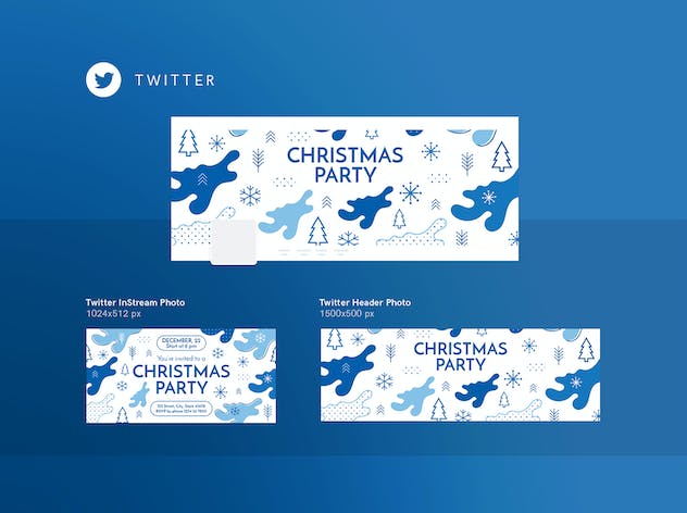 fourth preview of 'Premium Christmas Party Social Media Pack Template  Free Download'