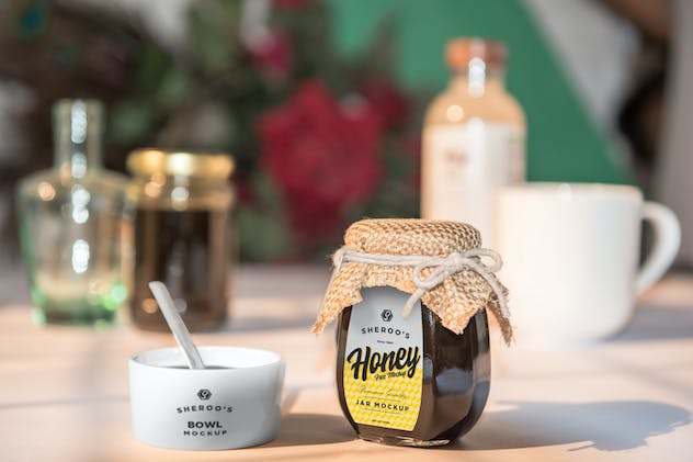second preview of 'Premium Honey Jar Mockups  Free Download'