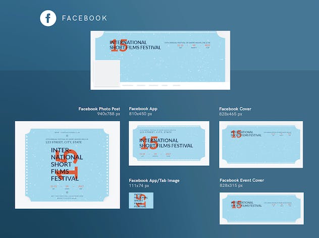 second preview of 'Premium Film Festival Social Media Pack Template  Free Download'