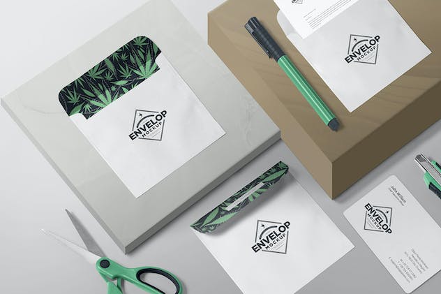 fourth preview of 'Premium Isometric Envelope Mockups  Free Download'