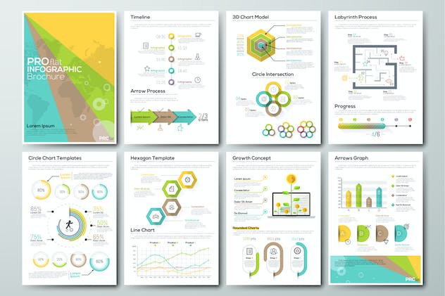third preview of 'Premium Pro Flat Infographic Brochures  Free Download'