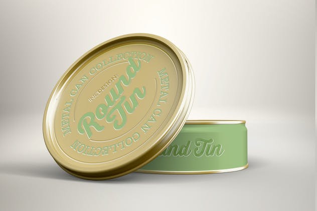 fourth preview of 'Premium Round Tin Can Packaging Mockups Vol. 3  Free Download'