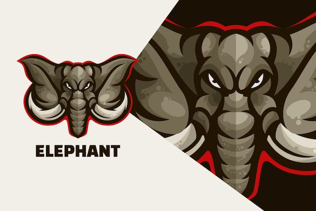 second preview of 'Premium Elephant Mascot Logo Template  Free Download'