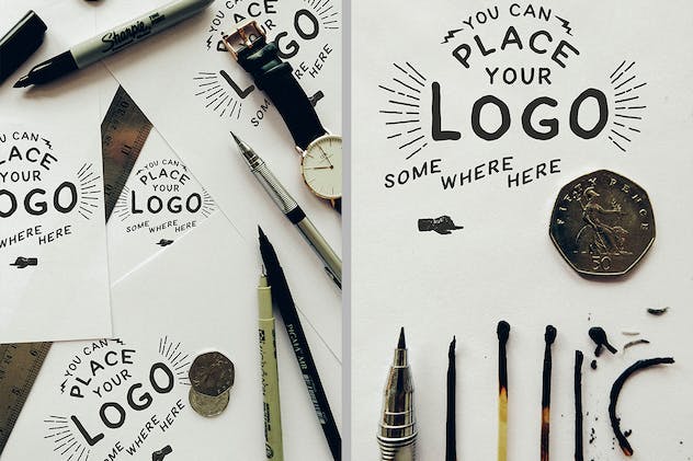 fourth preview of 'Premium Hand Lettering Logo Mockups  Free Download'