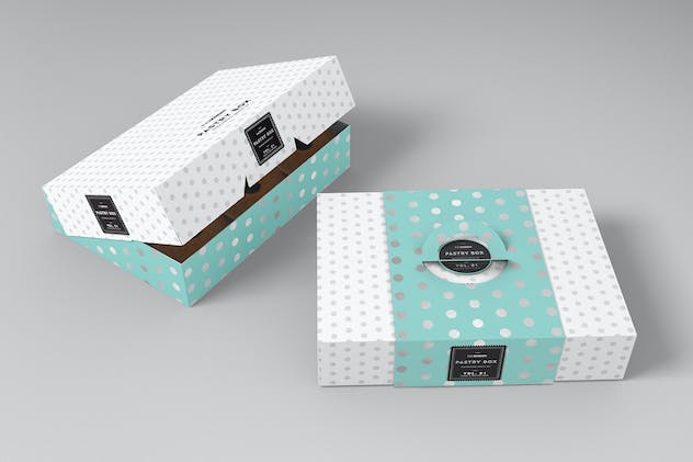 third preview of 'Premium Food Pastry Boxes Vol. 1 Packaging Mockups  Free Download'