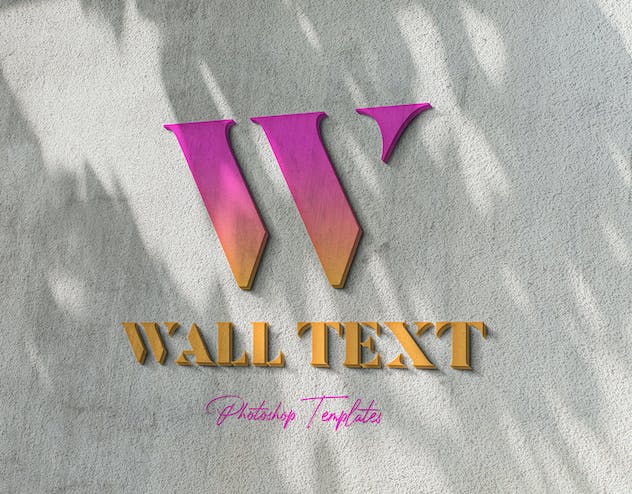 second preview of 'Premium Wall Text or Logo Mockups  Free Download'