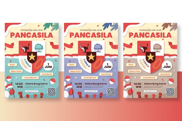 fourth preview of 'Premium Day Of Pancasila Flyer Template  Free Download'