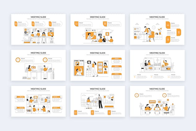 third preview of 'Premium Business Meeting Slides Illustrator Infographics  Free Download'