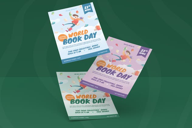 fourth preview of 'Premium World Book Day Flyer AI & EPS Template  Free Download'