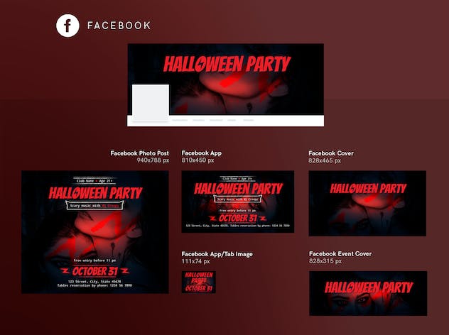second preview of 'Premium Halloween Party Social Media Pack Template  Free Download'
