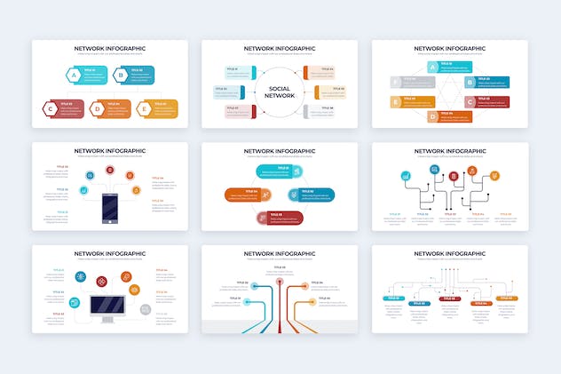 third preview of 'Premium Business Network Illustrator Infographics  Free Download'