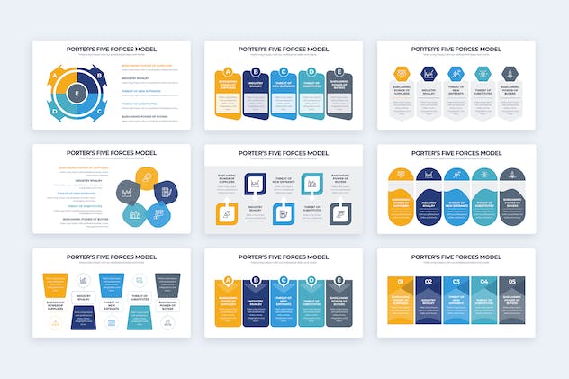 second preview of 'Premium Porters Five Forces Illustrator Infographics  Free Download'
