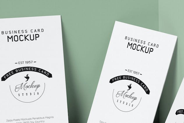third preview of 'Premium 5 Vertical Business Card Mockups  Free Download'