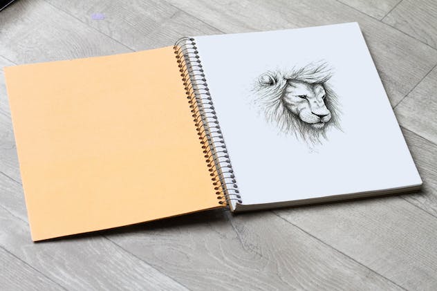 third preview of 'Premium Sketch Book Mock Up  Free Download'