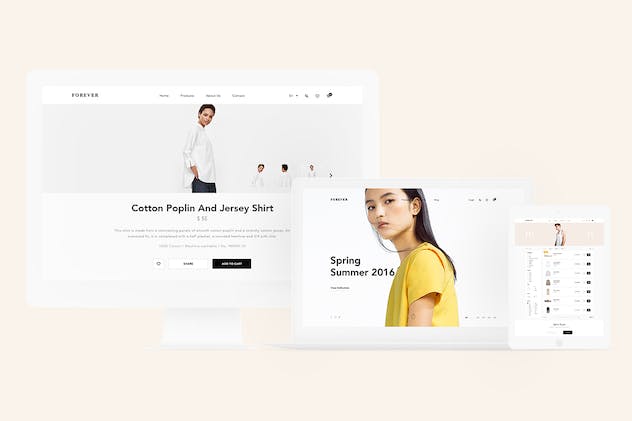 fourth preview of 'Premium Forever Fashion Theme – UX/UI  Free Download'