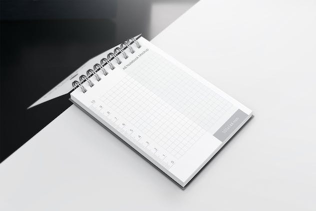 fourth preview of 'Premium A6 Spiral Notebook Mockups  Free Download'