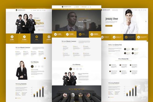 third preview of 'Premium Master Lawyer PSD Template  Free Download'