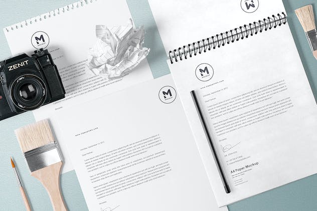 fourth preview of 'Premium 4 Stunning Stationery Mockups Set  Free Download'
